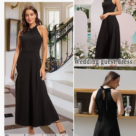STYLEWORD Womens Summer Maxi Dress Halter Neck XL - Picture 3 of 8